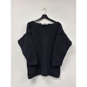 VTG The Limited Sweater‎ Womens Large Black Chunky Knit Boatneck Pullover Casual